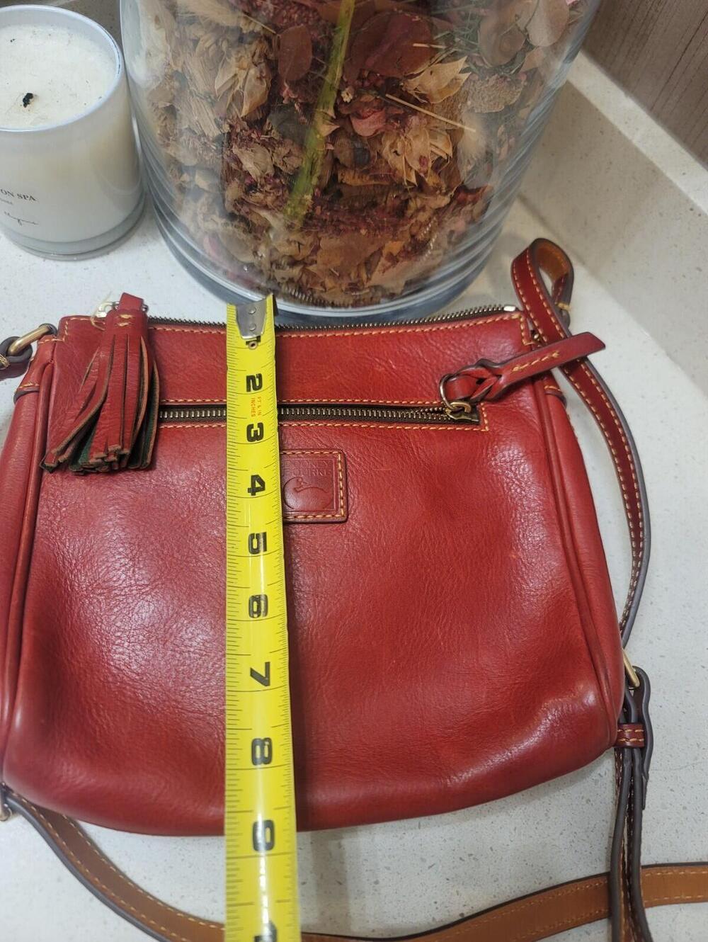 Dooney & Bourke Florentine Red Leather Buckle Pocket Zipper Crossbody Bag - Picture 7 of 7
